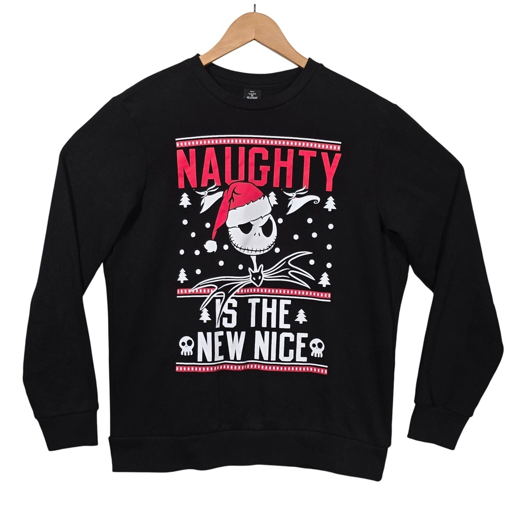 Disney The Nightmare Before Christmas Black Sweatshirt Mens M Jack Skellington